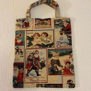 Vintage look tapestry Christmas Tote Bag